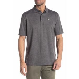 Callaway Opti-Dri Heathered Golf Polo Shirt Mens Large Gray Performance